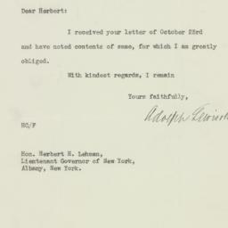 Letter: 1929 October 24