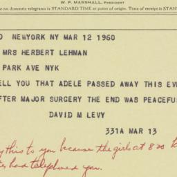 Invitation: 1960 March 12
