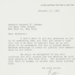 Letter: 1961 January 17