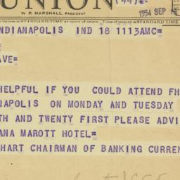 Telegram: 1954 September 18