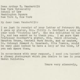 Letter: 1946 March 1