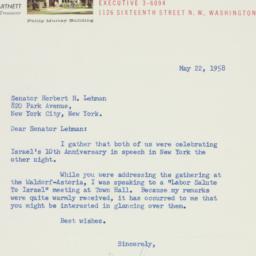 Letter: 1958 May 22