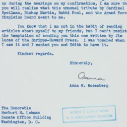 Letter: 1953 February 20