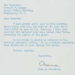 Letter: 1954 October 19