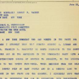 Telegram: 1960 June 22