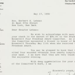 Letter: 1950 May 17