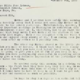 Letter: 1935 November 7