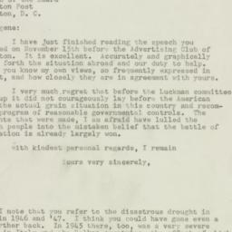 Letter: 1947 November 29
