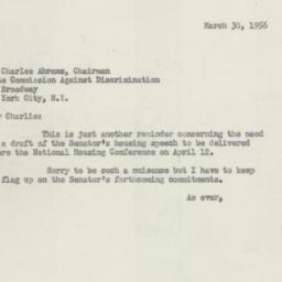 Letter: 1956 March 30