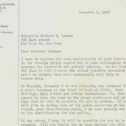 Letter: 1947 December 3