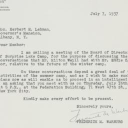 Letter: 1937 July 7