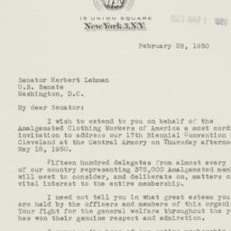 Letter: 1950 February 28