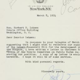 Letter: 1954 March 8