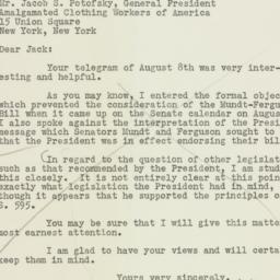 Letter: 1950 August 10