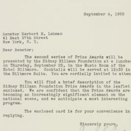 Letter: 1952 September 4
