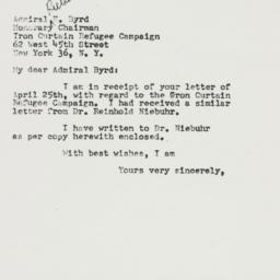 Letter: 1952 May 2