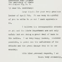 Letter: 1950 April 14