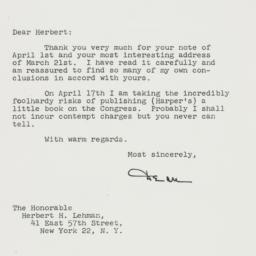 Letter: 1957 April 4