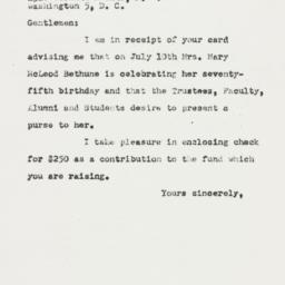Letter: 1950 July 6