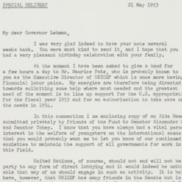 Letter: 1953 May 21