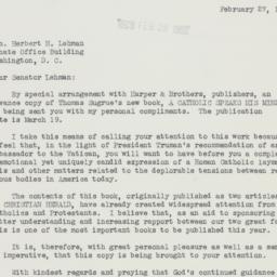 Letter: 1952 February 27
