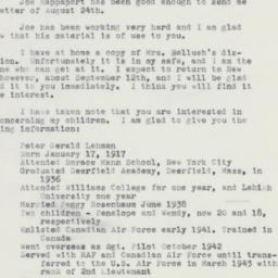 Letter: 1960 August 30