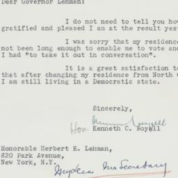 Letter: 1949 November 9