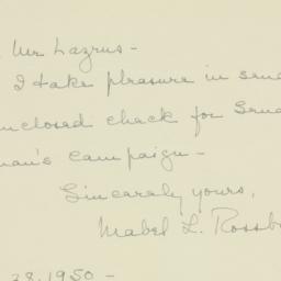 Letter: 1950 September 28