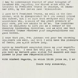 Letter: 1960 December 8