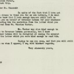 Letter: 1932 November 20