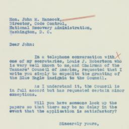 Letter: 1933 August 11