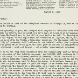 Letter: 1946 August 6