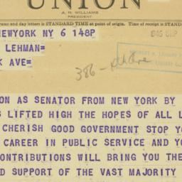 Telegram: 1946 September 6