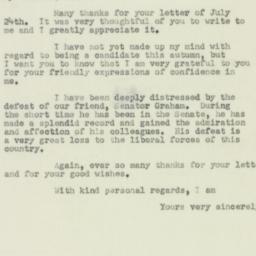 Letter: 1950 July 26