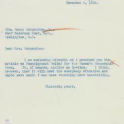 Letter: 1933 November 4