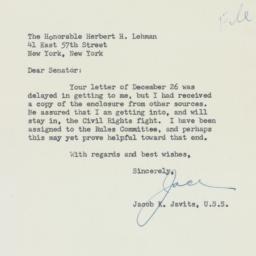Letter: 1957 January 14