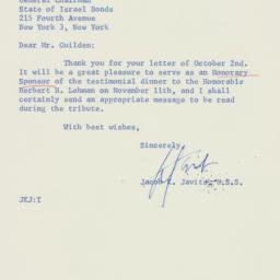 Letter: 1958 October 10