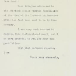 Letter: 1958 November 17
