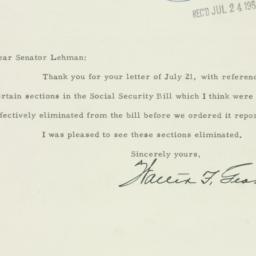 Letter: 1954 July 22