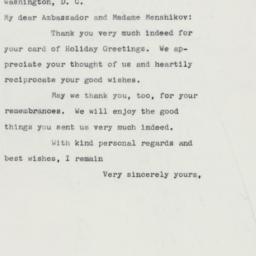 Letter: 1960 December 22