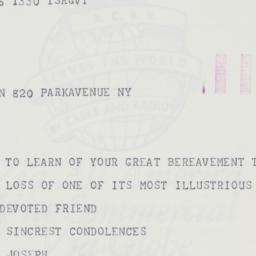 Telegram: 1963 December 6