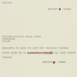 Telegram: 1957 October 31