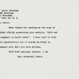 Letter: 1948 December 18