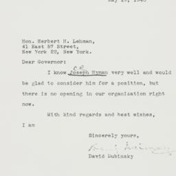 Letter: 1948 May 19