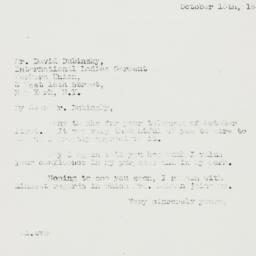 Letter: 1938 October 10