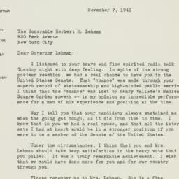 Letter: 1946 November 7