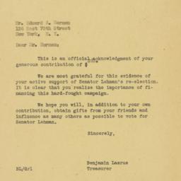 Letter: 1950 November 6