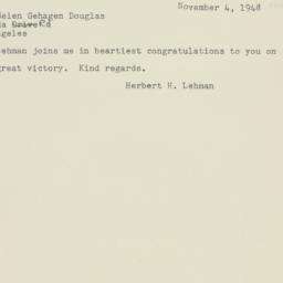 Telegram: 1948 November 4