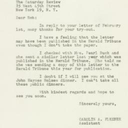 Letter: 1950 February 2