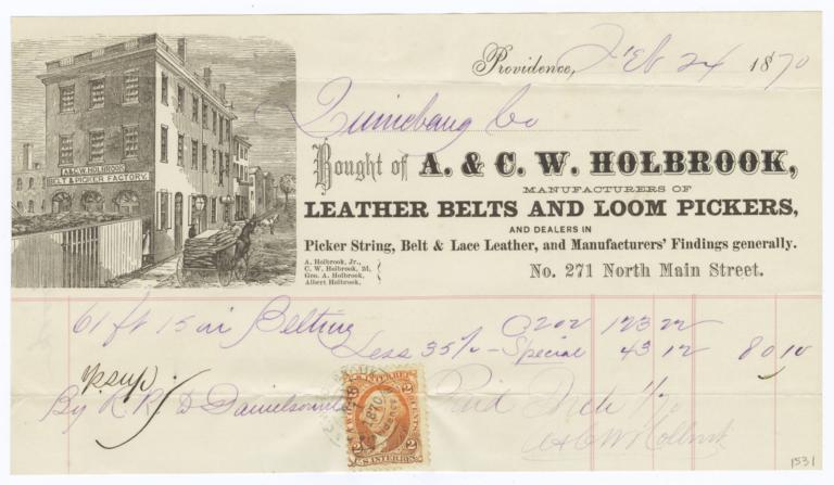 A. & C. W. Holbrook. Bill - Recto